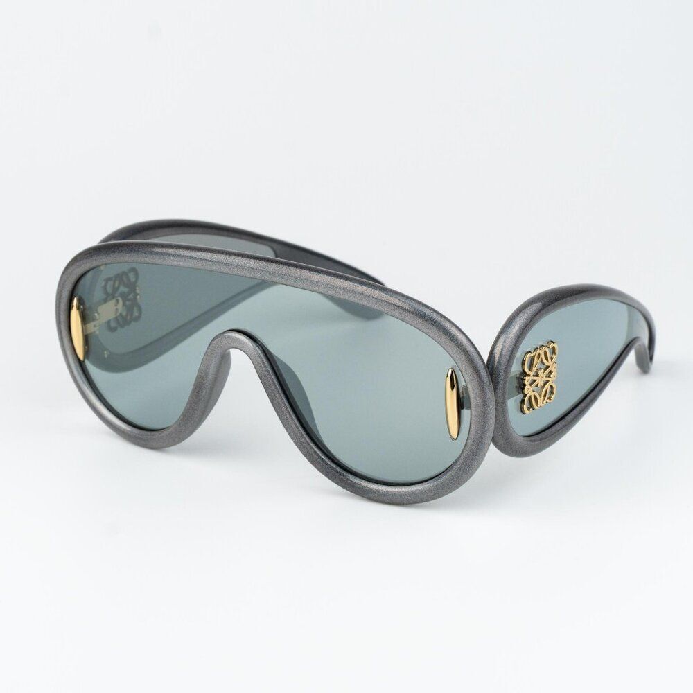 Loewe X PAULA'S IBIZA Women Sunglasses Grey Blue Mirror Shield LW40108I 05X